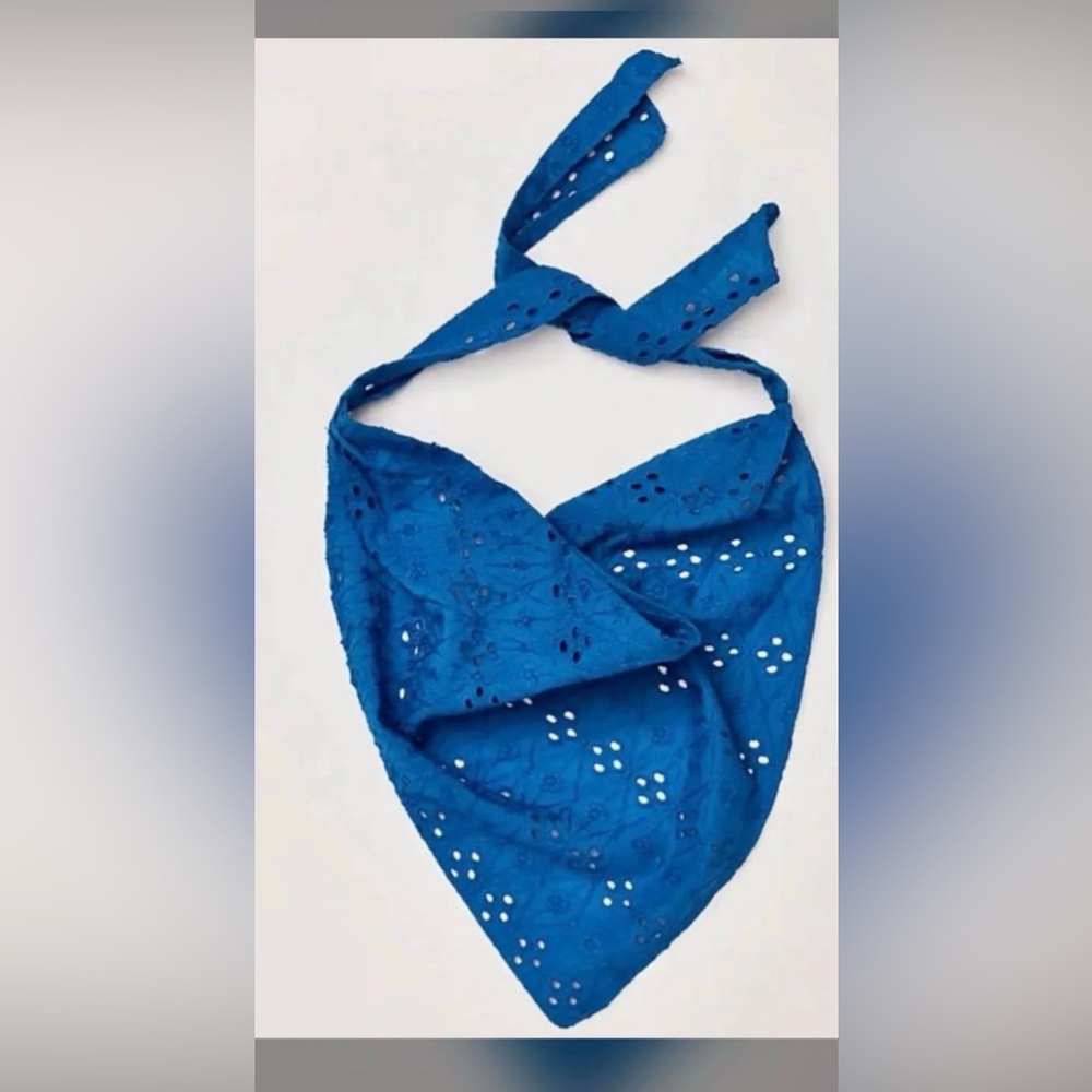 Free People • Claro Eyelet Hair Scarf in Cobalt • $38